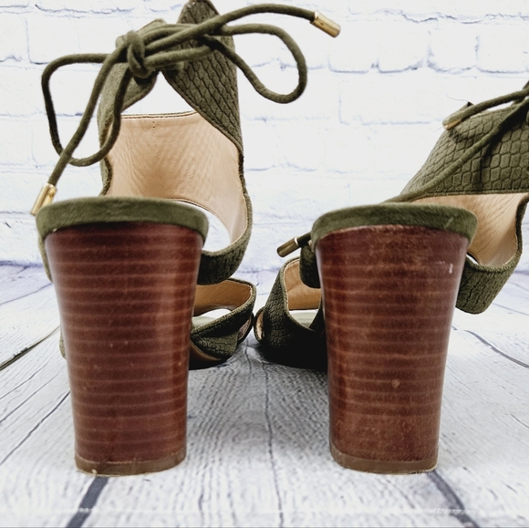 FRANCO SARTO | Gem suede leather strappy open toe lace-up heeled sandals - Picture 5 of 10